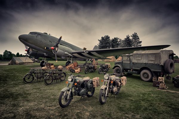 Royal Enfield Flying Fleas and the Dakota