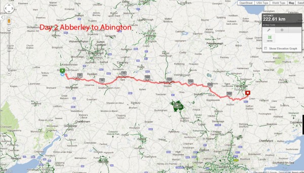Day 2 - Abberley to Abington